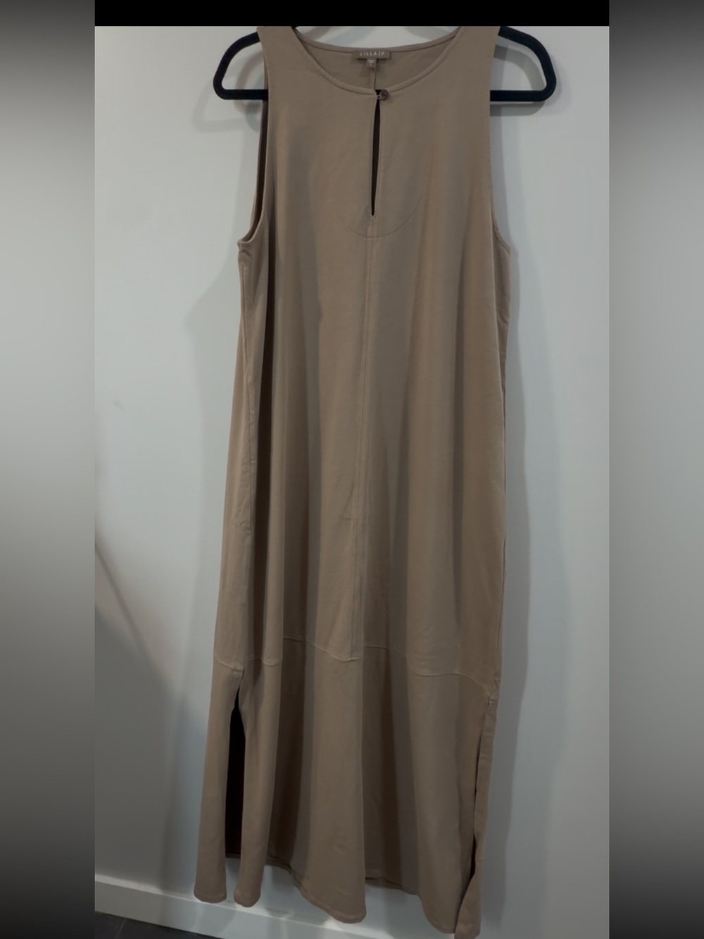 Lilla P  Tan Sweater Like Maxi  Dress Size Large